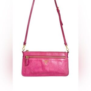 •••SOLD•••PRADA Vitello Leather Crossbody Bag In Fuchsia